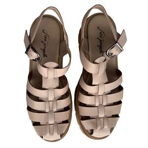 Free People EUC Delaney Chunky Pink Beige Fisherman Sandal EU 41 US 10 10.5